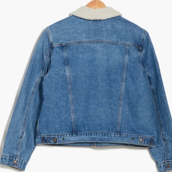 Levi's® Original Faux Shearling Lined Denim Jacket STELLAR SPECTRA TRUCKER S - Picture 3 of 4